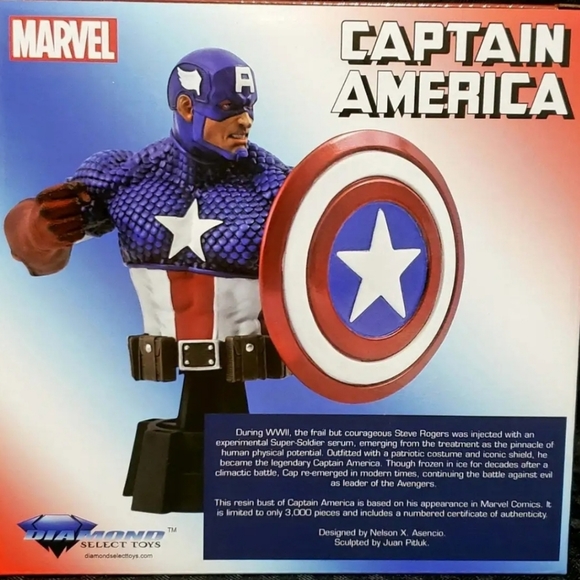 Diamond Select Marvel Captain America 1/7 Scale Bust - Picture 3 of 4